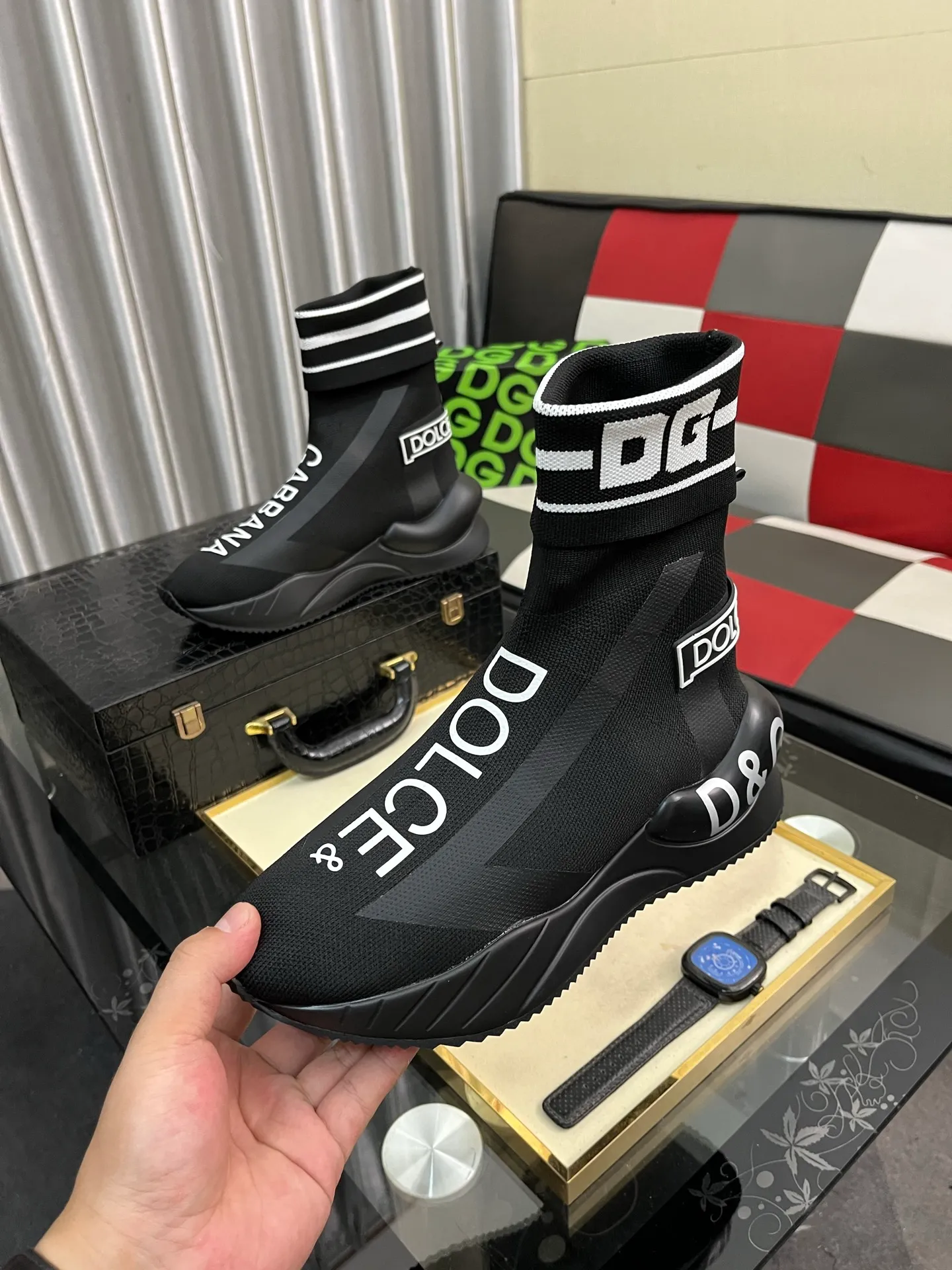 Men's men's shoes💰440⌚️⌚️【DG～】men's casual shoes 2022z cabinet simultaneous sale 🔶🔷🔜The upper is made of cowhide spliced fabric ➕Mesh lining, which is comfortable and breathable. The sole is: the original comfortable and wear-resistant outsole, ⚠️The real thing📱Photographed🎬The real thing is better📢📢📢Size: 35-46